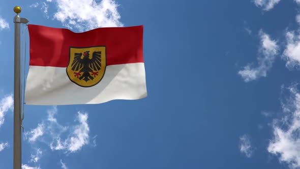 Dortmund City Flag (Germany) On Flagpole