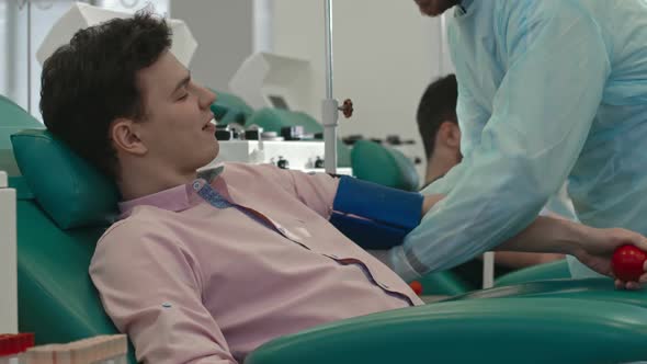 Young Patient at Blood Donor Station