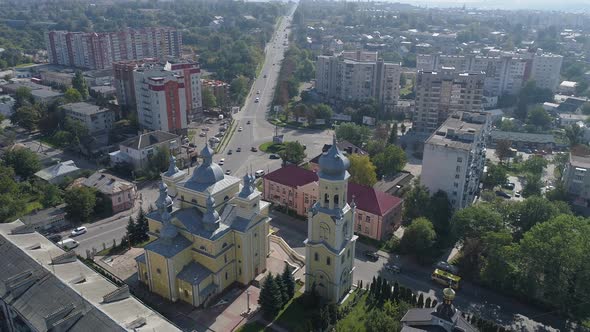 Aerial shot of Ternopil