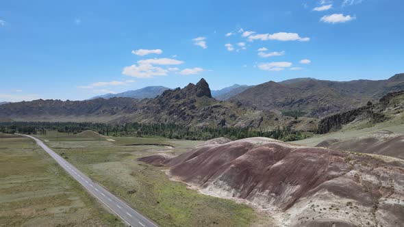 aerial mountains landscape