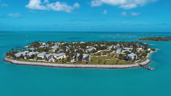 Paradise landscape of caribbean sea of Key West Florida United States.