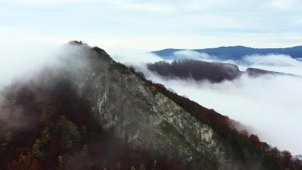 Aerial view of Sivec mountains in Ruzin locality in Slovakia