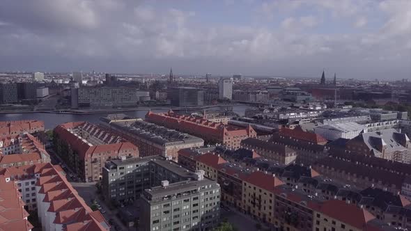 Copenhagen Streets and Residence Aerial View in Denmark