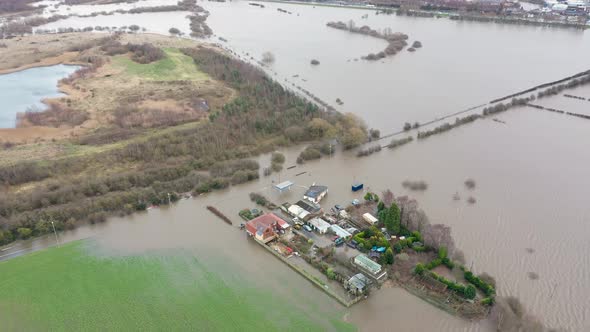 Aerial drone footage of the town of Allerton Bywater near Castleford in Leeds