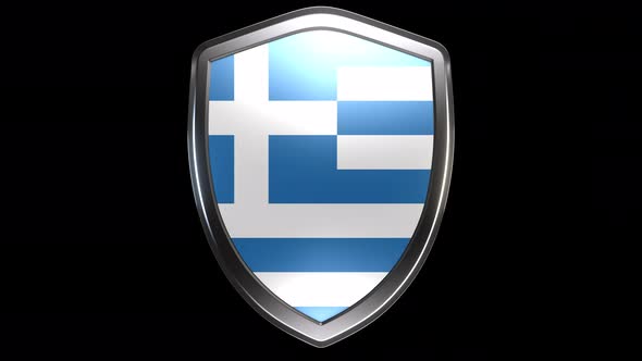 Greece Emblem Transition with Alpha Channel - 4K Resolution