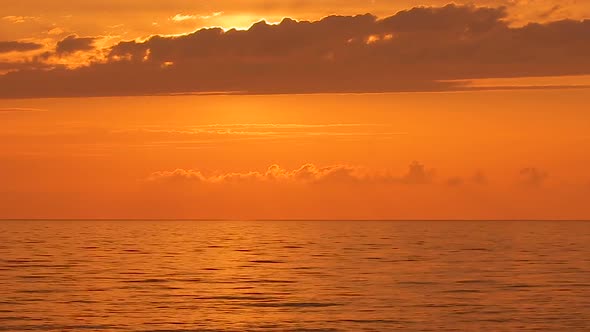 Time-Lapse of Golden Sunset, Water Sparkling with Bright Reflection, Black Sea