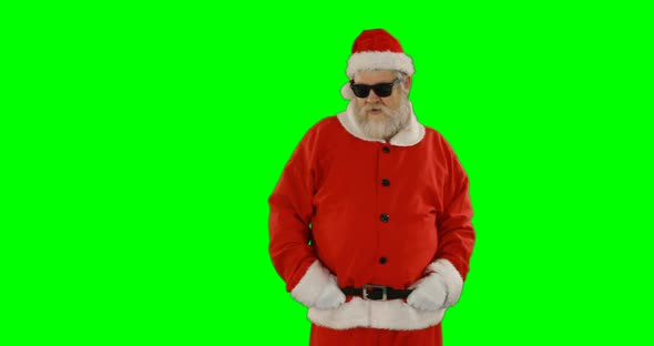 Santa claus posing with sunglasses 4k