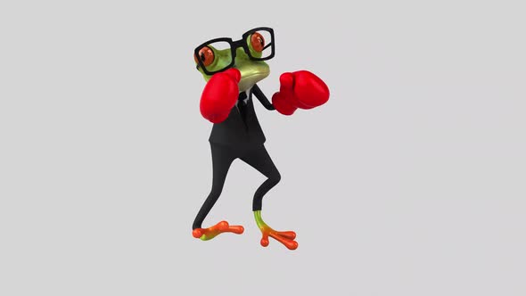 Fun 3D cartoon frog with the alpha channel included