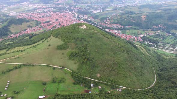 Aerial view of Bosnian pyramids