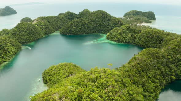 Aerial View of Sugba Lagoon, Siargao, Philippines