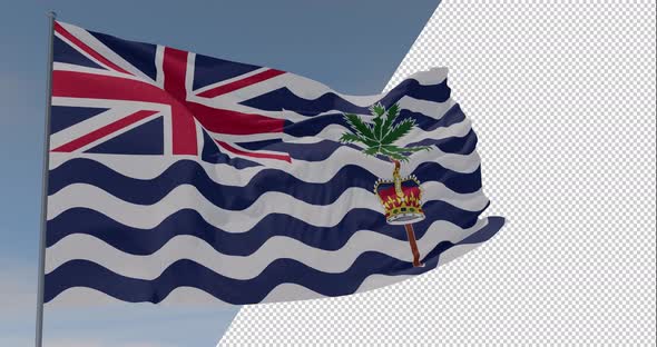 flag British Indian Ocean Territory patriotism national freedom, seamless loop, alpha channel