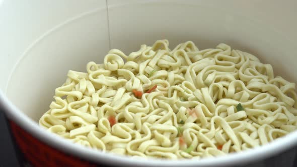 Adding Spices and Dry Vegetables to Instant Noodles Dry Spiced Noodles Before Brewing Asian Sweet