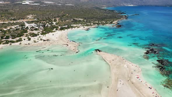 Aerial view of Elafonisi beach.