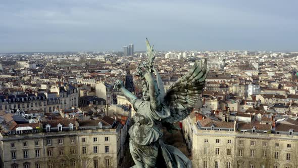 Angel of liberty Girondins monument with towering column erected to honor Girondin revolutionaries,