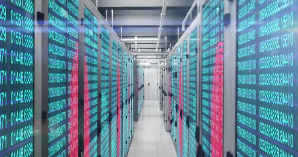 Fingerprint scanner and data processing over server room alt