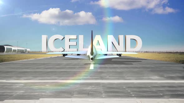 Commercial Airplane Landing Country Iceland