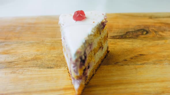 Mont Blanc Cake with Cherry in Jelly