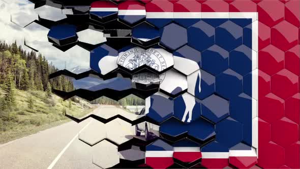 Wyoming Flag Hexagon Transition - 4K Resolution