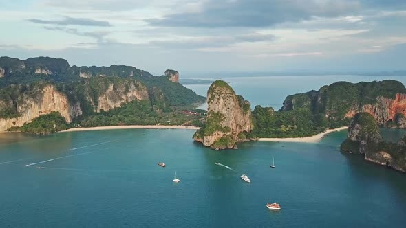 Aerial View of Tropical Turquoise Lagoon, Thailand