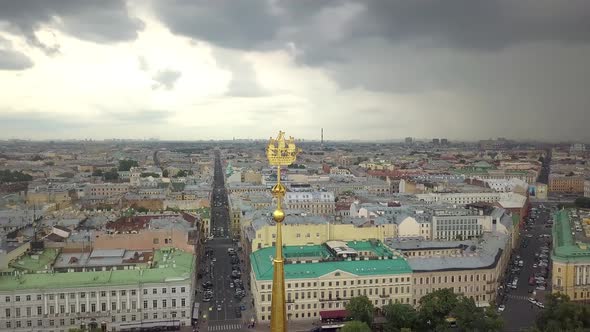 Beautiful Span Near Admiralty Spire in St Petersburg