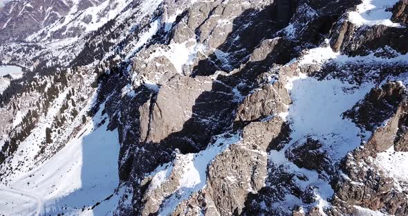 Huge Rocks Covered with Snow