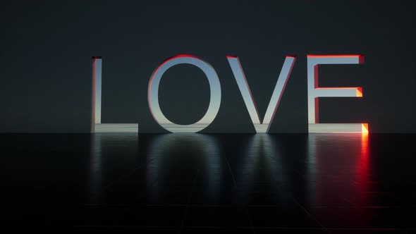 Text Love Spot Light Intro Able to Loop Seamless