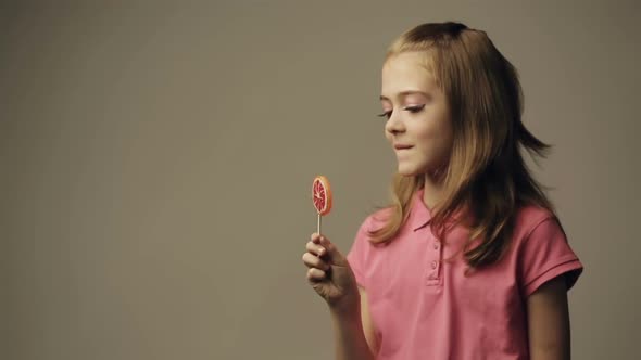 Girl with Lollipop Candy