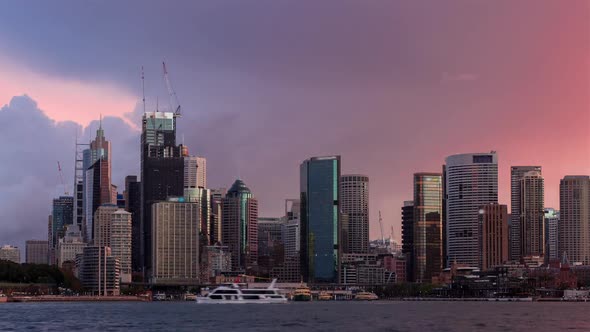 Sydney CBD from Waterhouse Reserve as A Storm Comes