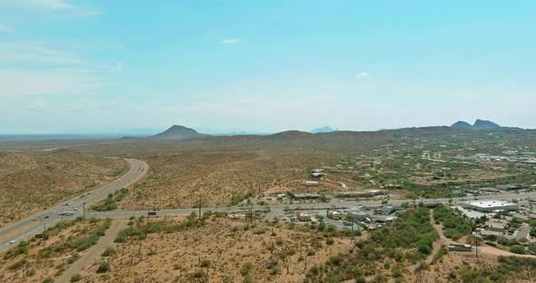 Aerial View Panorama of a Fountain Hills Small Town Residential District at Suburban Development