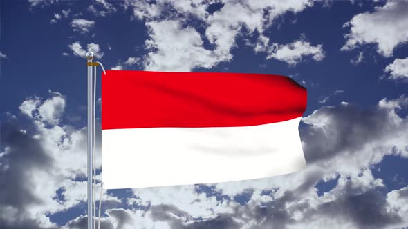 Indonesia Flag Waving 4k