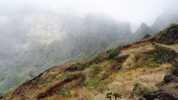 Majestic View of Mountains and Valleys on the Trekking Path on Santo Antao Island