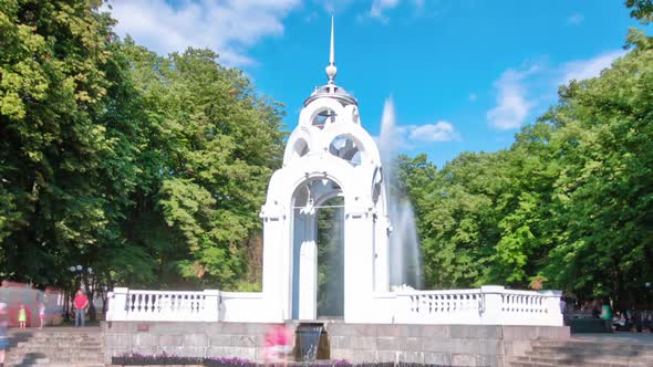 Mirror Stream or Glass Stream Timelapse Hyperlapse  the First Symbol of the City of Kharkov