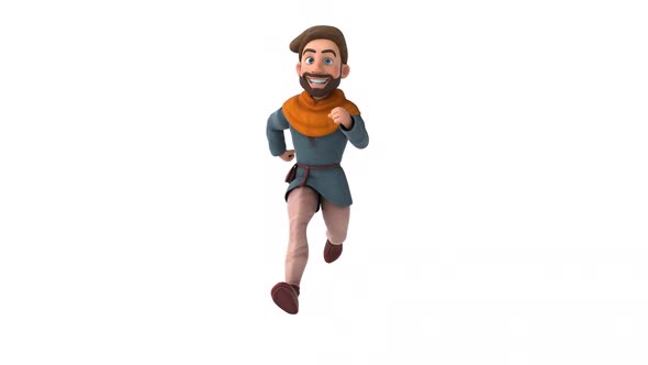 Fun 3D cartoon medieval man with alpha