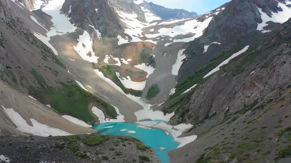 The Glacial Lakes of the North Cascades, USA. Aerial View 