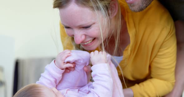 Parents Playing with Their Baby Boy 4k