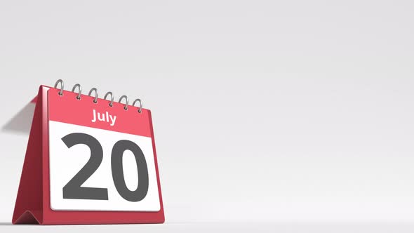 July 21 Date on the Flip Desk Calendar Page