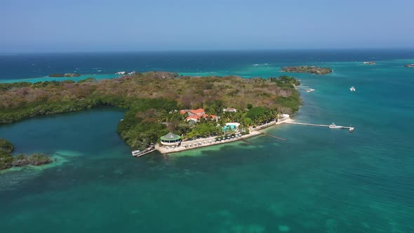 Paradise Island Surrounded by Beautiful Turquoise Seascape