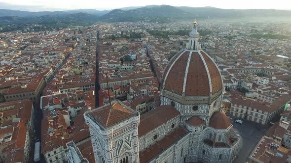 Aerial view of a cathedral in Florence