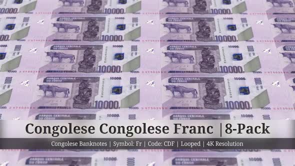 Congolese Congolese Franc  | Congo, Democratic Republic of the Currency - 8 Pack | 4K | Looped