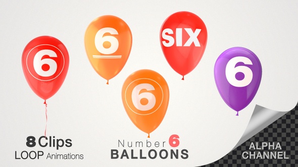 Balloons With Number 6 alt