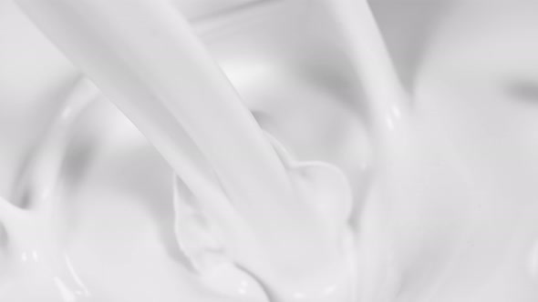 Super Slow Motion Shot of Pouring Cream at 1000Fps