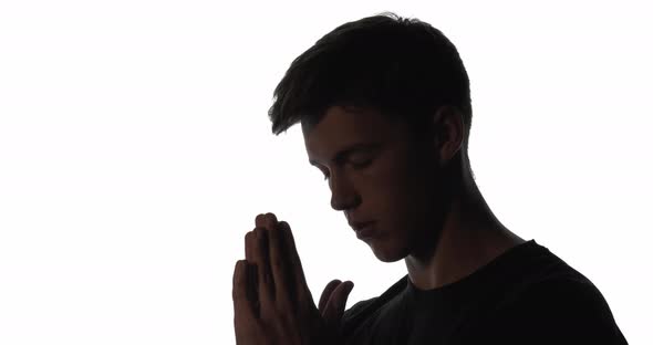 Prayer Silhouette Worship Faith Guy Talking to God