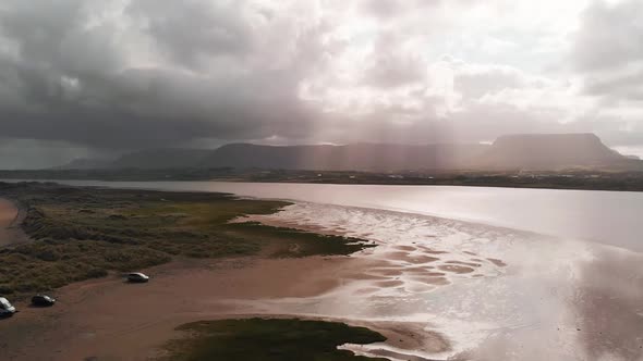 Sligo, Ireland - Aerial view of Streedagh beach