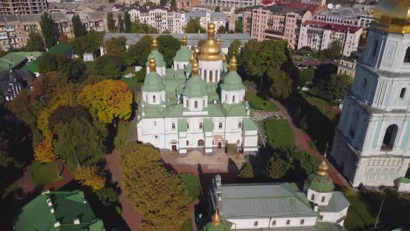 Aerial view of Bell tower and Saint Sophia's Cathedral