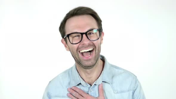 Laughing Man, White Background