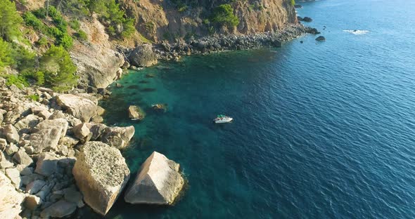 Wild rocky mountain on sea coast