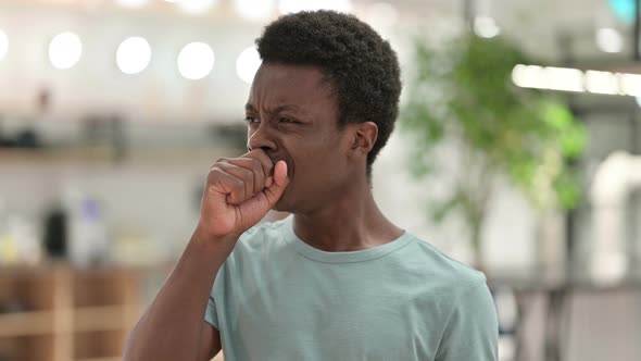 Cough, Coughing Young African Man