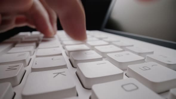 Closeup Time Lapse Typing on Keyboard with Fingers