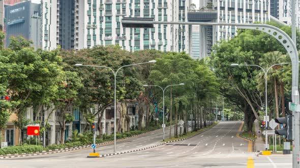 The Junction of Streets in Singapore's Near Chinatown Timelapse