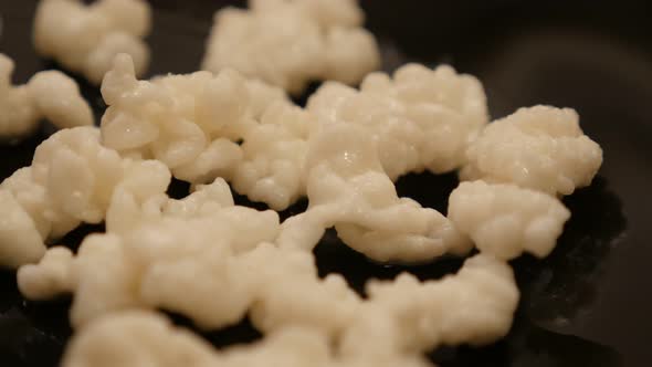 Milk kefir grains bacterial fermentation starter on plate slow pan 4K 2160p 30fps UltraHD footage - 